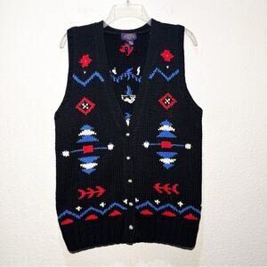 Vintage Wool Grandpa Oversized Aztec Western Vest Gorpcore USA